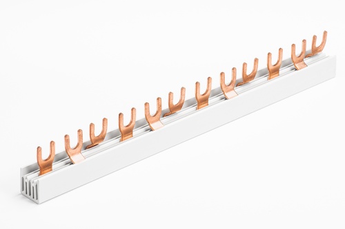 Шинка гребенчатая P-3L/210/10, тип штырь, 3P-12Mod., 10mm?, 63A, 230/415V, 210mm | код KP31210 | KASEEY Шинка гребенчатая P-3L/210/10, тип штырь, 3P-12Mod., 10mm?, 63A, 230/415V, 210mm | код KP31210 | KASEEY
