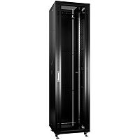 Cabeus SH-05C-47U60/100-BK Шкаф монтажный телекоммуникационный 19 напольный для распределительного и серверного оборудования 47U 600x1000x2277mm (ШхГхВ) передняя стеклянная и задняя сплошная металлическая двери, ручка с замком, цвет черный (RAL 9004) Код 