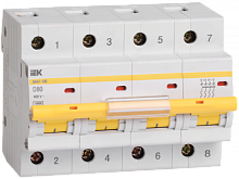 Выключатель автоматический четырехполюсный ВА47-100 16А D 10кА | код. MVA40-4-016-D | IEK 
