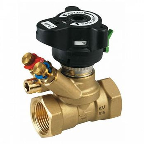 Клапан ручной/балансировочный MVT Ду15 Ру20 Rp1/2 ВР Kvs=3.0м3/ч с измерительными ниппелями, латунь | код 003Z4081 | Danfoss