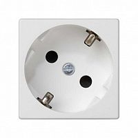 Розетка CONNECT, скрытый монтаж, с заземлением, со шторками, белый | код. K11-9 | Simon