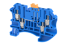 Клемма проходная винтовая 2,5 мм2 с размыкателем, на 4 подключения, синяя TQK2.5-2X2-BLUE | код 1202150001 | Elmex