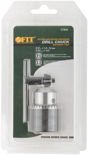 Патрон для дрели ключевой 1/2дюйм-13мм (с ключом Т-обр. усиленный) FIT 37846 фото 3