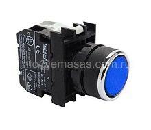 Кнопка с блоком подсветки синяя B130DM | код B130DM | EMAS