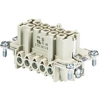 Розеточная контактная вставка REVOS, Size 10, винтовая фиксация, с защитой провода, 10 полюсов + РЕ, 500 V, 16 A, материал контактов: медный сплав, покрытие контактов: серебро | код 70.300.1002.0 | Wieland