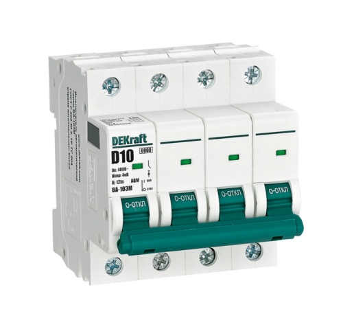 Авт. выкл. без теплозащиты 4P 10А х-ка D 6кА ВА-103M | код 12564DEK | DEKraft Авт. выкл. без теплозащиты 4P 10А х-ка D 6кА ВА-103M | код 12564DEK | DEKraft