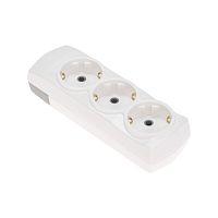 Колодка PREMIUM 3 гнезда, с/з, белый REXANT | код 13-4400 | REXANT