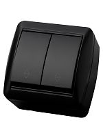 Выключатель на 2 направления 2-кл. открытой установки IP44 10А графит Селигер TDM | код SQ1818-0312 | TDM