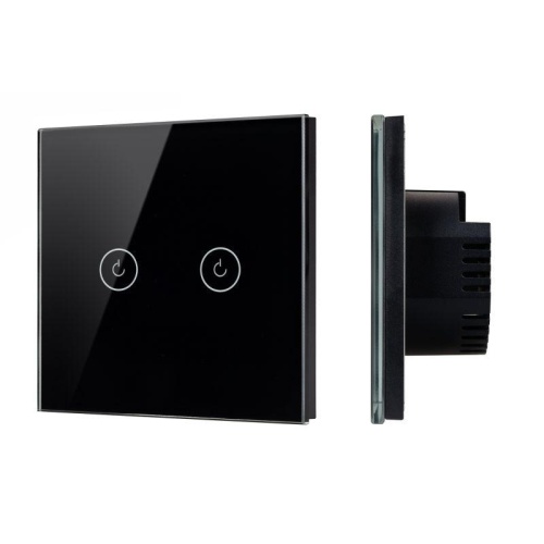 Выключатель сенсорный SWT-OMALI-S02-ZB-BK 10А 250В Zigbee стекло Arlight 050040