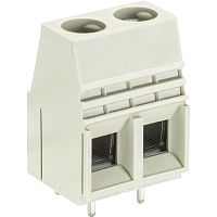 Клемма на печатную плату, подвод кабеля сбоку, 2 полюса, шаг: 10,16 мм, винтовая фиксация провода, без маркировки, 250V, 57A, цвет: серый, серия 7572 L2 | код 27.002.2253.0 | Wieland