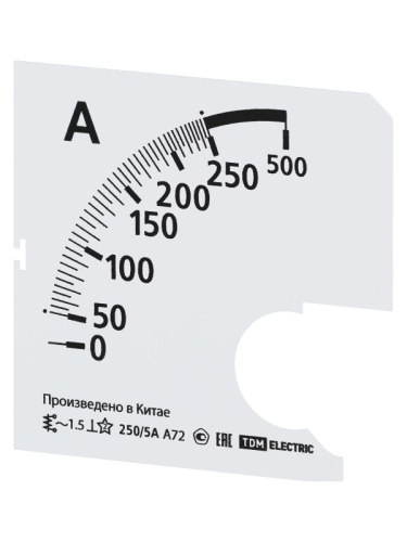 Шкала Ш72 250/5А-1,5 (для А72 Х/5А) TDM | код SQ1102-2058 | TDM Шкала Ш72 250/5А-1,5 (для А72 Х/5А) TDM | код SQ1102-2058 | TDM