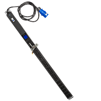 Блок розеток вертикальный, 1-фазный с автоматом, общий мониторинг по RS-485 и IP, 32A / 250V, 6xC19 + 18xC13, шнур 3.0 м, разъем IEC309 | код TWT-PDVMT1-6x18-32A | TWT