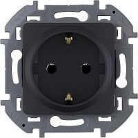 Розетка 2К+З немецкий стандарт 16 А 250 В~ INSPIRIA антрацит | код 673723 | Legrand