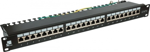Патч-панель LANMASTER 24 порта с индикаторами, STP, кат.6, 1U | код LAN-PPi24S6 | LANMASTER