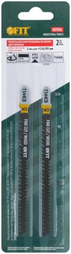 Полотно по дереву двусторонние HCS шлифованные под свободным углом зубья 116/90мм (T344CB) (уп.2шт) FIT 40906 фото 3