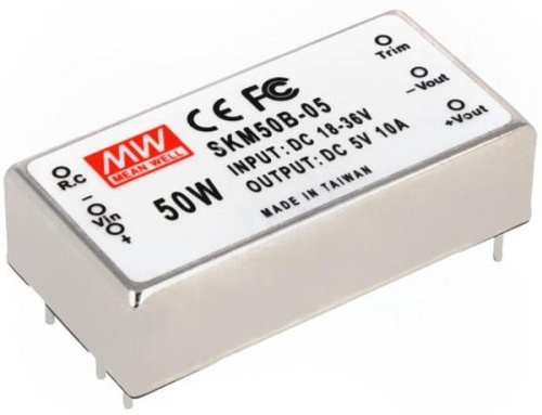Источник питания DC-DC, 50Вт, вход 18…36B, выход 5В/1…10А, рег. вых ±10%Uном, вход вкл/выкл, изоляция 1500В DC, в корпусе 50.8х25.4х13.7мм, -40С…+75С | код SKM50B-05 | MeanWell Источник питания DC-DC, 50Вт, вход 18…36B, выход 5В/1…10А, рег. вых ±10%Uном, вход вкл/выкл, изоляция 1500В DC, в корпусе 50.8х25.4х13.7мм, -40С…+75С | код SKM50B-05 | MeanWell