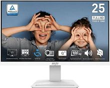 Монитор MSI 24.5 Pro MP253W белый IPS LED 16:9 HDMI M/M матовая 300cd 178гр/178гр 1920x1080 100Hz VGA DP FHD 3.03кг | код 2029012 | MSI