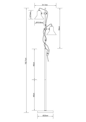 Светильник напольный KD-432F C02 Rome 2х E27 40Вт 230В черн. Camelion 14553 фото 2
