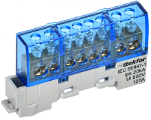 TEKFOR Шина N ноль изолированная на универсальном держателе 8х12-8-С IEK | код TF-NN20-08-KL-K07 | IEK