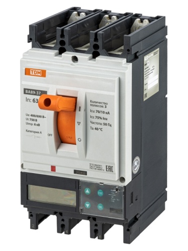 ВА89-37 3Р 630А 70кА (ЭР-ЖК дисплей) TDM | код SQ0751-0144 | TDM ВА89-37 3Р 630А 70кА (ЭР-ЖК дисплей) TDM | код SQ0751-0144 | TDM