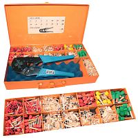 Комплект кримпера для обжима кабельных наконечников с набором втулок в ящике для переноски FASEN HS0.5-16PZD | код 112751 | Fasen