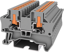 TPV4-2-GY Клемма TP 1-1 проходная боковой ввод Push-in, сеч.4мм2, сер., шт | код TPV4-2-GY | SUPU