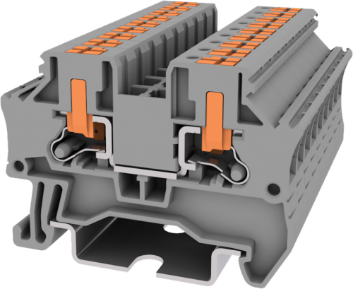TPV4-2-GY Клемма TP 1-1 проходная боковой ввод Push-in, сеч.4мм2, сер., шт | код TPV4-2-GY | SUPU TPV4-2-GY Клемма TP 1-1 проходная боковой ввод Push-in, сеч.4мм2, сер., шт | код TPV4-2-GY | SUPU