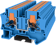 TPV6-2-BU Клемма TP 1-1 проходная боковой ввод Push-in, сеч.6мм2, син., шт | код TPV6-2-BU | SUPU
