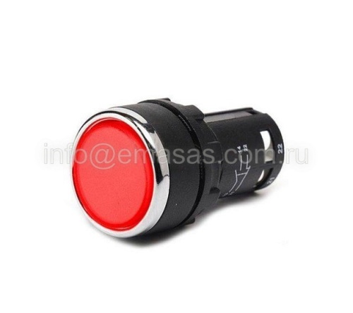 Кнопка моноблочная круглая без фиксации, красная (1НО+1НЗ), MB102DK | код MB102DK | EMAS Кнопка моноблочная круглая без фиксации, красная (1НО+1НЗ), MB102DK | код MB102DK | EMAS