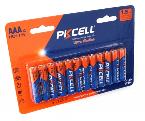 Щелочной/алкалиновый элемент питания PKCELL LR03-12B тип - AAА 12 шт в блистере | код LR03-12B | PKCELL
