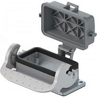 Основание разъема, на плоский кабель, серия podis, две защелки, кабельный ввод плоского кабеля с боку, цвет: серебристо-серый | код 75.900.1028.0 | Wieland