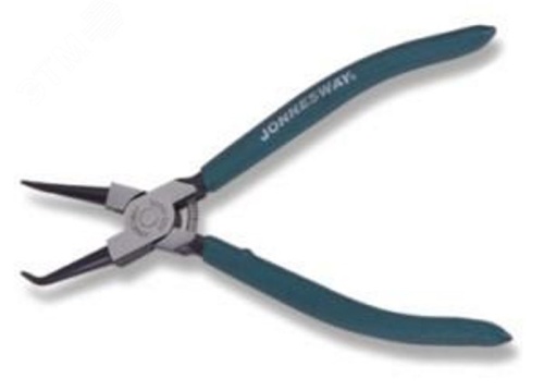 Щипцы загнутые 90° для стопорных колец с ПВХ рукоятками, сжим, 225 мм, 32-80 мм | код AG010006 | Jonnesway