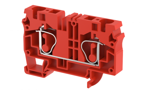 Клемма проходная пружинная 10 мм2, на 2 подключения, красная SQ10-RED | код 2105010002 | Elmex Клемма проходная пружинная 10 мм2, на 2 подключения, красная SQ10-RED | код 2105010002 | Elmex