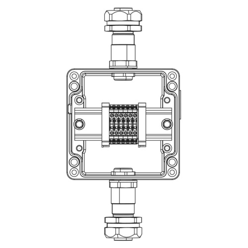 Взрывозащищенная клеммная коробка из алюминия TBE-A-12-(6xCBC.2)-1xKAEPM2MHK-20(A)-1xKAEPM2MHK-20(C)1Ex e IIC Т5 Gb / Ex tb IIIC T95 | код 1201.121.22.11B | DKC