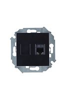 Розетка компьютерная RJ - 45 кат. 5e (AMP), черный глянец (20 шт.) , S15, SIMON | код 1591551-032 | SIMON