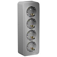 Розетка четырехместная BLANCA, открытый монтаж, с заземлением, со шторками | код. BLNRA011413 | Schneider Electric