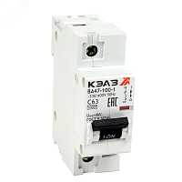 Выключатель автоматический однополюсный 10А C ВА47-100-1C10-УХЛ3 | код 318166 | КЭАЗ