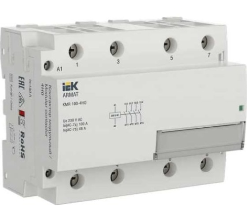 ARMAT Контактор модульный KMR 100А 230В AC 4НО IEK | код AR-KMR10-100-40-230 | IEK ARMAT Контактор модульный KMR 100А 230В AC 4НО IEK | код AR-KMR10-100-40-230 | IEK