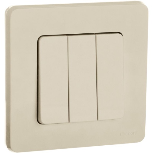 Выключатель трёхклавишный Inspiria 10АХ 250В винтовые зажимы - слоновая кость | код 673541 | Legrand фото 3