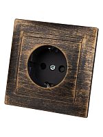 Розетка 2П+З 16А 250В с защ. шт. старинная бронза Лама TDM | код SQ1815-0752 | TDM