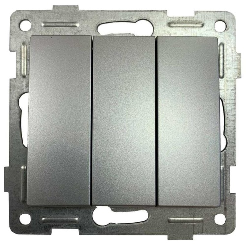 Выключатель 3-кл. СП Bravo 10А IP20 250В механизм серебр. | код С10В3-004 | GUSI Выключатель 3-кл. СП Bravo 10А IP20 250В механизм серебр. | код С10В3-004 | GUSI