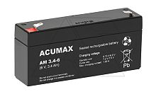 Батарея аккумуляторная Acumax AM3.4-6, T1, 6V/3.4Ah, 60(66)x134x34 HxLxW, 0.67kg, 6-9 лет | код AM3.4-6 | EMU