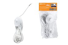Шнур с ножным выключателем и плоской вилкой ШУН01В ШВВП 2х0,75мм2 3,5м. белый TDM | код SQ1305-0061 | TDM