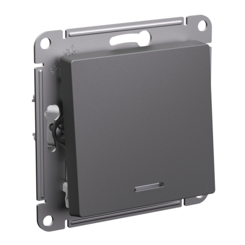 ATLASDESIGN 1-кл ПЕРЕКЛЮЧАТЕЛЬ с подсветкой, сх.6а, 10АХ, механизам, БАЗАЛЬТ | код ATN001463 | Systeme Electric