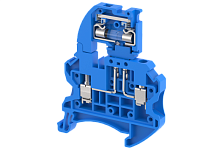 Клемма проходная винтовая 4 мм2 под предохранитель, со светодиодом, на 2 подключения, синяя TQF4AD24V-BLUE | код 1203290241 | Elmex