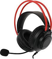 Наушники с микрофоном A4Tech Bloody G200 черный/красный 2м мониторные оголовье (G200 AUX3.5-4PIN +USB) | код 1431304 | A4TECH