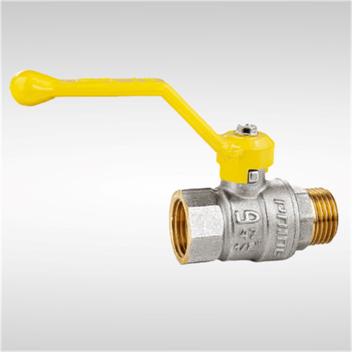 Кран шаровый латунный никелированный 11б27п ДУ 25 (1') ВР/НР рычаг GAS | код LD 47.353.25 | LD Pride