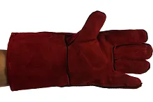 Краги спилковые удлиненные на подкладке | код 12455М | MOS