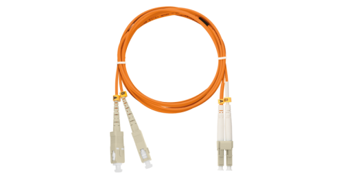 Шнур NIKOMAX волоконно-оптический, переходной, многомодовый 50/125мкм, стандарта ОМ2, SC/UPC-LC/UPC, двойной, LSZH нг(A)-HFLTx, 2мм, оранжевый, 1м | код NMF-PC2M2C2-SCU-LCU-001 | NIKOMAX