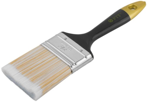 Кисть флейцевая "Лайн" искусственная щетина пластиковая ручка 2. 5дюйм (63мм) FIT 01176 фото 2